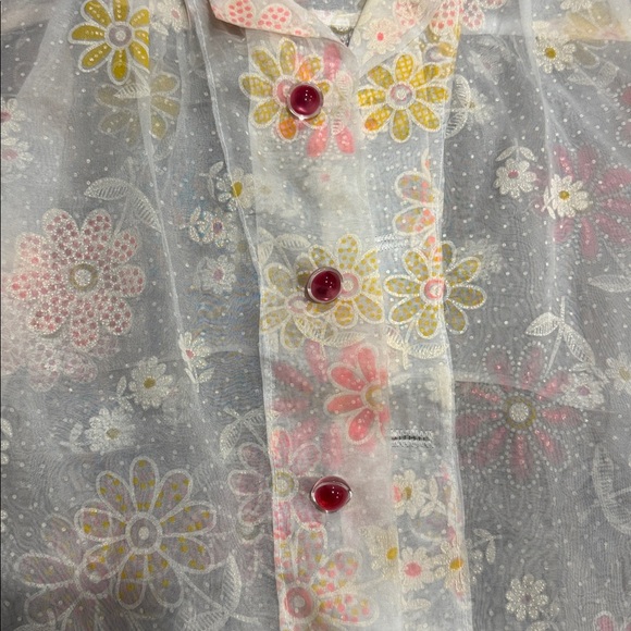 Vintage Sheer Flowered Blouse - Picture 2 of 2